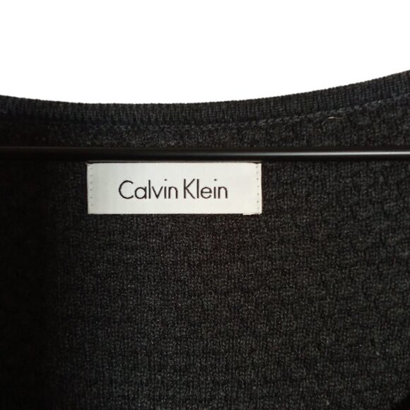 Calvin Klein Gray & Black Knit 3/4 Sleeve Mini Dress Size L - Picture 5 of 7
